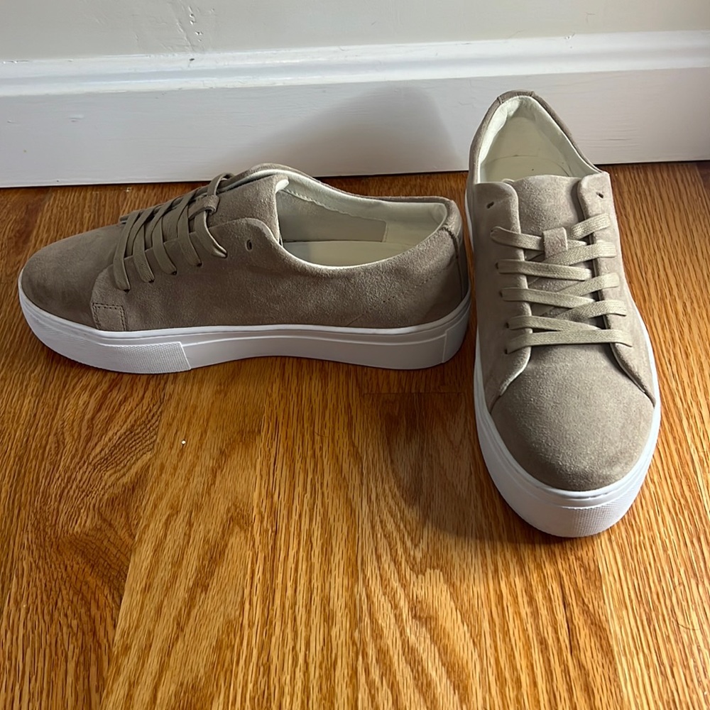 Never been worn - suede sneakers!